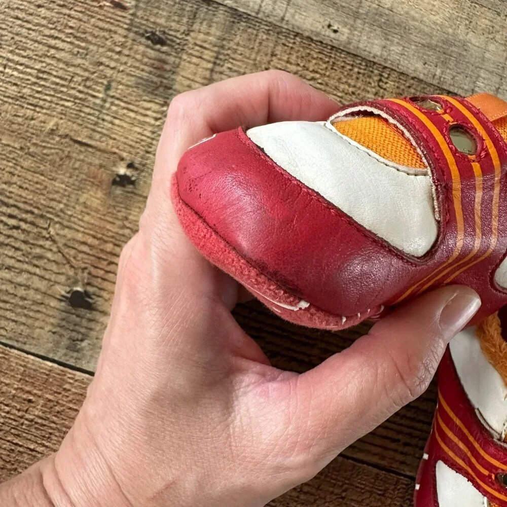 Adidas Fisher Price Vintage Baby Boys Red Orange Crib Shoes